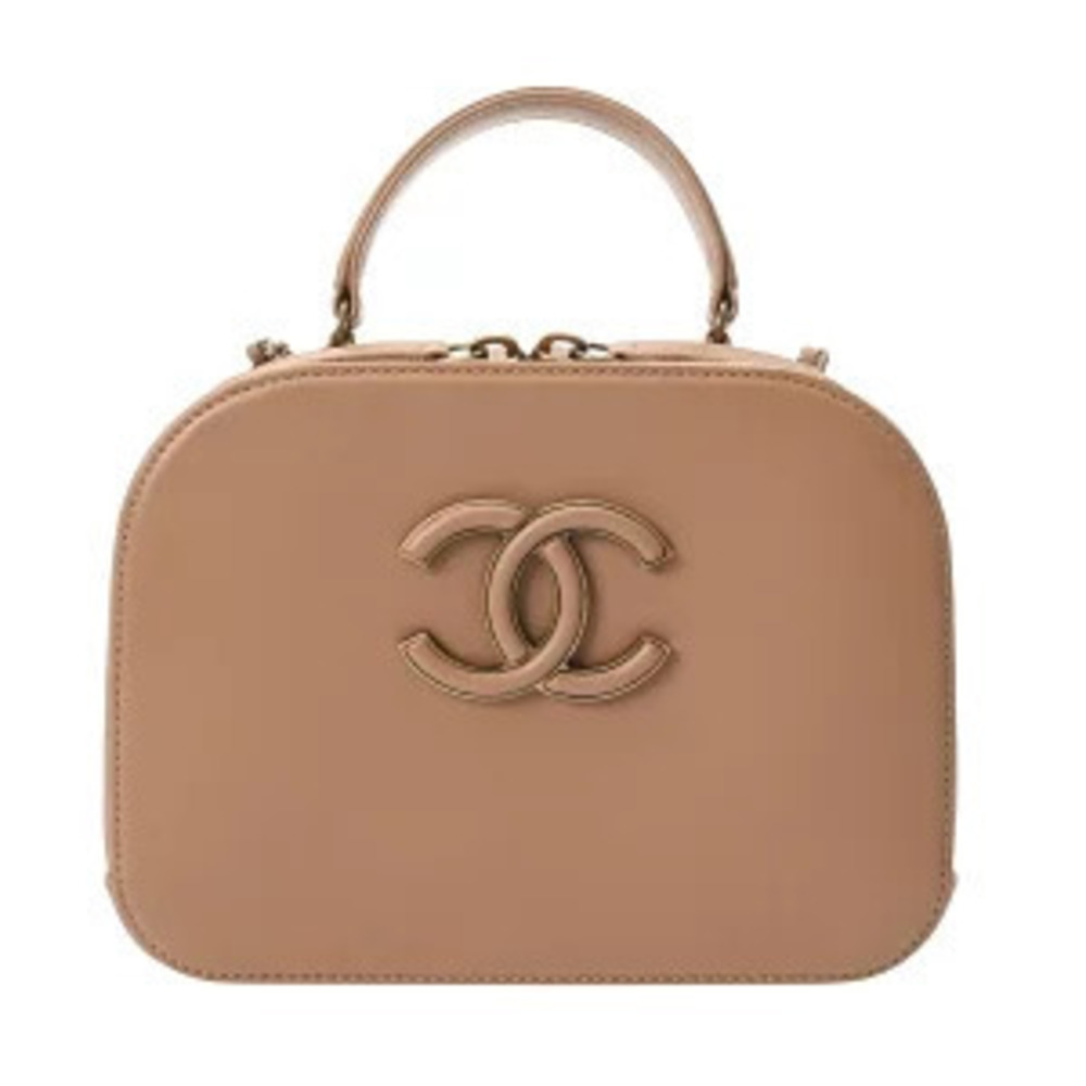 Chanel Vanity Case Beige Cream Calfskin Bag